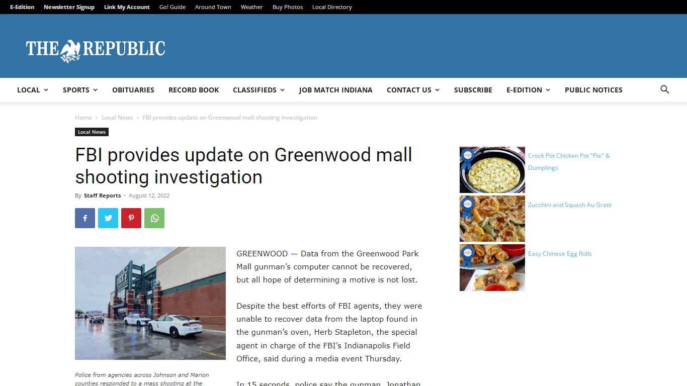 FBI provides update on Greenwood mall shooting investigation